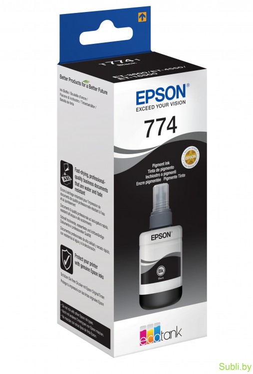 Оригинальные чернила EPSON T7741 (C13T77414A) для M100, M105, M200, M205, 140 мл, черные.