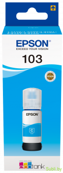 Оригинальные чернила EPSON 103 для L 1110, L3100, L3101, L3110, L3150, L3156, L3160, L3151, L5190, 65 мл. (T00S)