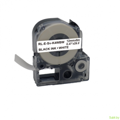 Лента для этикеток RL-E-Sv-K4WBW-BK/WT, 12мм/9м. Ninestar